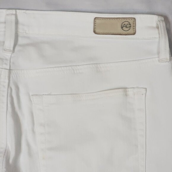 🤍 AG Adriano Goldschmied Jodi Crop Jeans 29R | White Raw Hem Straight Leg Denim - Picture 8 of 10